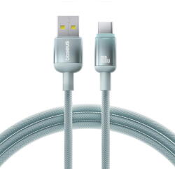 Baseus Cablu USB la Type-C, 480Mbps, 100W, 1m - Discolor Series (E0420800) - Blue/Green (E0420800) - pcone