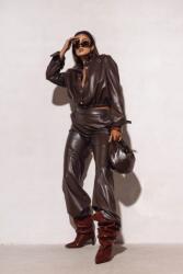  Ökobőr nadrág Csokoládé lengyel Prémium gyártó S-es méret