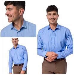  Kék Slim Pamut Sportos Elegáns Látogató Ing 3XL-es méret