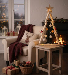  Hazai dekoratív fenyőfa csillaggal 83X46X10 cm (398206)