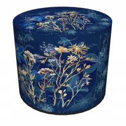 Bertoni Velúr puff, Bertoni, Midnight nyomtatású kerek dekoratív puff a nappaliba (PW09)