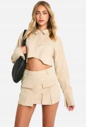 Boohoo Bézs Rövid Ujjú Ing 6IN7 B18__XL