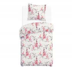Darymex Ágyneműhuzat 140x200 világosszürke rózsaszín virágokkal és barna gallyakkal CottonLove (POBAWCOCL/140X200/71481/1)