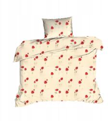 Extrapościel Ágyneműhuzat 140x200 rózsa virág krém piros Classic (5902837155623)