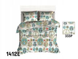 Extrapościel Pamut ágyneműhuzat 100x135 fehér baglyok menta kerekek pöttyös virágok (1943934)