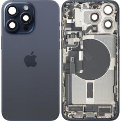 Apple Piese si componente Capac Baterie Apple iPhone 15 Pro Max, Cu Carcasa Mijloc, Full Parts, Albastru (Blue Titanium), Swap (cb/369215/fullp/sw) - pcone