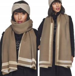 DEMUR Női Téli Sál elegáns kétoldalas sima ágytakaró bézs arany