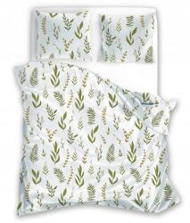 Faro Mikroszálas ágyneműhuzat 140x200 Harmony levelek fehér zöld párnahuzattal 70x90 (002)