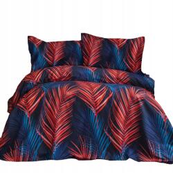 Darymex Szatén ágyneműhuzat 160x200 levelek sötétkék-piros (5904988468126)