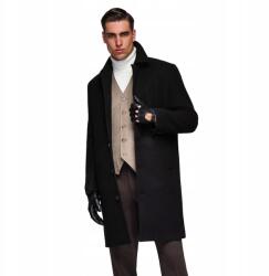 Ombre Férfi hosszú egysoros galléros kabát fekete V1 OM-COWC-0135 XL (182387)