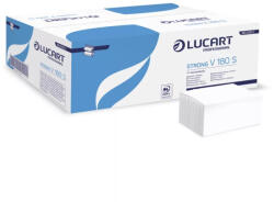 Lucart Strong V180S hajtogatott kéztörlő - 2 rétegű, hófehér, 180 lap (10x23 cm) (863061j)