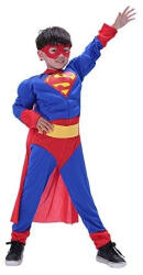 DEPOX Costum carnaval Superman cu muschi pentru copii, Justice, rosu-albastru, 5-7 ani, 110-125 cm (0187) Costum bal mascat copii