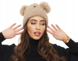 DEMUR Női Téli Sapka téli meleg puha vastag pomponokkal bézs Bézs