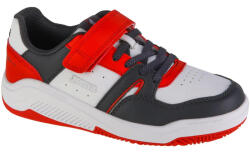 JOMA Gyermekek/gyerekek Platea szintetikus bőr alacsony edzőcipő fehér|fekete|vörös