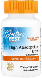 Doctor's Best High Absorption Iron, 27 mg, Doctor s Best, 120 tablete
