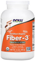 NOW Fiber-3 Powder, (Fibre + Omega-3), NOW Foods, 454g