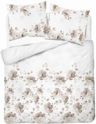 Detexpol Szatén ágyneműhuzat 220x200 Bézs barna virágok Home Satin (5904708946354)