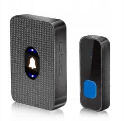  Vezeték Nélküli Vízálló Kültéri Csengő 300M-ES Ajtóhoz (Dzwonek Bezprzewodowy Wodoodporny 400m Czarny)