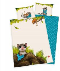 Herding Ágyneműhuzat 100x135 Kis egér krém türkizkék H23 (2456402063)