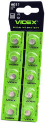 Videx Alkáli gombelem lapos 20mAh AG11/LR721 Videx bliszter 10 db (VIDBAT320)