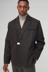 Boohooman Szürke Patentos Kabát E1E B18__S