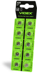 Videx Alkáli gombelem lapos 25mAh AG6/LR921 Videx bliszter 10 db (VIDBAT345)