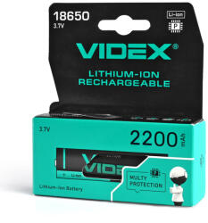 Videx 2200mAh 18650-P lítium-ion akkumulátor bliszter Videx (VIDBAT375)