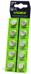 Videx Alkáli gombelem lapos 113mAh AG12/LR43 Videx bliszter 10 db (VIDBAT325)