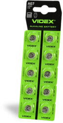 Videx Alkáli gombelem lapos 45mAh AG7/LR926 Videx bliszter 10 db (VIDBAT350)