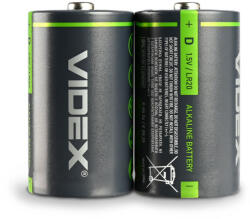 Videx Alkáli elem 15200mAh LR20 D SHRINK Videx 2 darabos készlet (VIDBAT365)