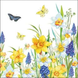 Ambiente Narcis and muscari papírszalvéta 33x33cm, 20db-os