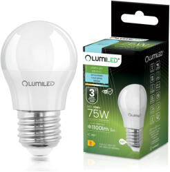 Lumileds LED izzó E27 gömb alakú P45 10W = 75W 1100lm 6500K Hideg 180° LUMILED (LUMLEDH0030)