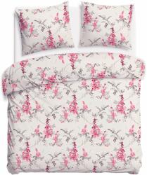 Darymex Ágyneműhuzat 160x200 világosszürke rózsaszín virágokkal és barna gallyakkal CottonLove (POBAWCOCL/160X200/71494/1)