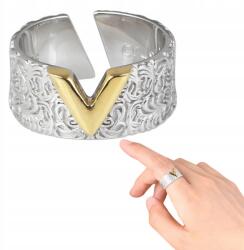  Elegáns, 925-ös ezüst gyűrű aranyozott szőlőindás motívummal, állítható méret