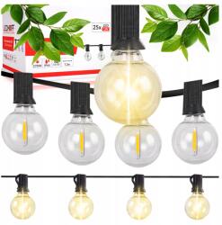 Ledhoff Kerti Fényfüzér 7, 3m 25 izzó Erkély Terasz Kültéri Áram (GL-B0725-F)