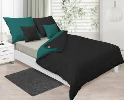 Matex Szatén ágyneműhuzat 140x200 zöld sötét fekete egy párnahuzat Double Face (TM0209_34+48)