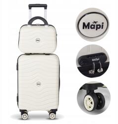  Mapi Keményfalú bőrönd szett Abs Mapi 100L Fehér Kozmetikai táska 13l (Walizka Duża Na Kółkach + Kuferek Kolor Biały)