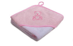 Vaganza Fürdőlepedő hímzett 80×80 - Rózsaszín-fehér/Maci (5999120521203)