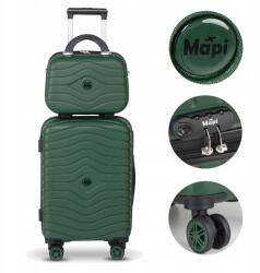 Mapi Keményfalú bőrönd szett Abs Mapi 75L Zöld Kozmetikai táska 13l (Walizka Średnia + Kosmetyczka Zielona)