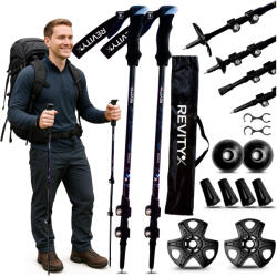 REVITY Nordic walking botok REVITY Discover 65-135 cm fekete|kék