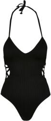 Urban Classics Női bordázott egyrészes fürdőruha XL fekete