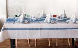 Pack Service Stoff kék-fehér ünnepi asztali szett - Textilhatású terítő és 10 db szalvéta