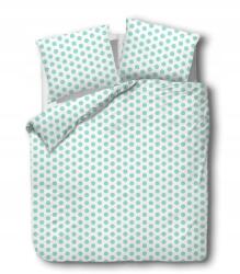 Darymex Szatén ágyneműhuzat 220x200 fehér menta pöttyös szatén (5907761070493)