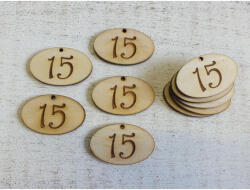  Natúr fa - Évfordulós gravírozott ovál táblák 10db/csomag - csinaldmagadshop - 1 690 Ft