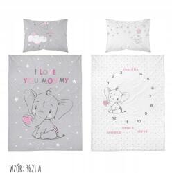 Detexpol Pamut ágyneműhuzat 100x135 Elefánt És már annyi éve vagyok a hónapokban és a napokban Kids 1 (3621A)