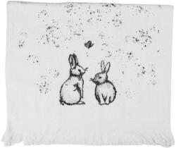 Clayre & Eef Prosop maini si fata bumbac negru alb Iepurasi 40x66 cm (CTBNS-2) Prosop