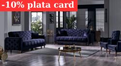  Set Canapele Melissa 3+2+1 Lada Depozitare Catifea 57-103 Negru (C2561) Canapea