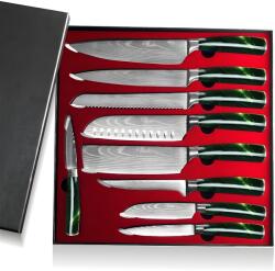 HARAHU Set cuțite de bucătărie BL-13828 - 9 buc / Verde KP13828