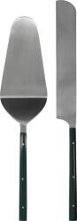 House Doctor Spatulă și cuțit pentru tort HDLata, verde închis, 2 piese (900001326)