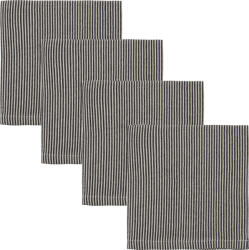 House Doctor Șervețele textile HDBlock cu dungi negre, 40 x 40 cm, 4 buc (900001439)